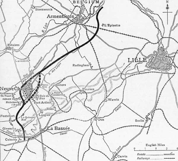 Map of the Neuve-Chapelle area, 1915