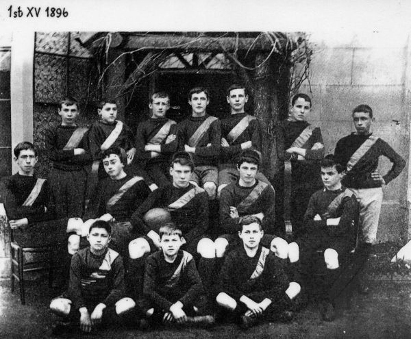 The 1st XV, 1896, Alan Moray Brown is first left on the back row